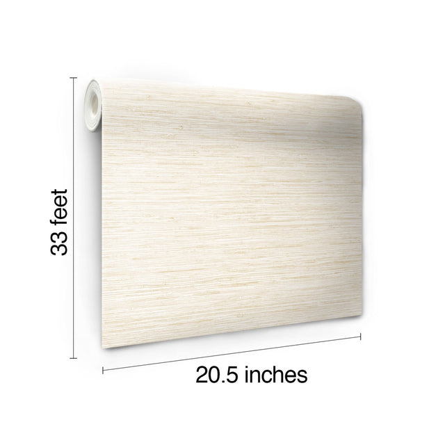 Grasscloth White Faux Grasscloth Prepasted Wallpaper - York WB5501
