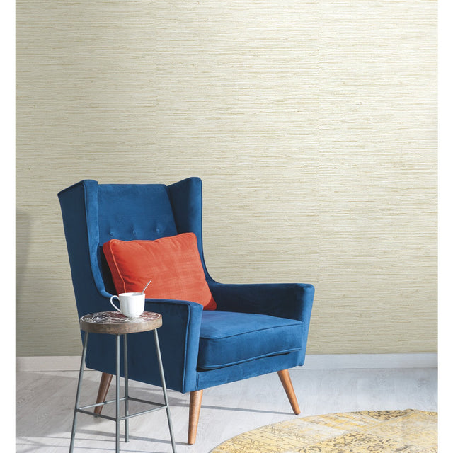 Grasscloth White Faux Grasscloth Prepasted Wallpaper - York WB5501