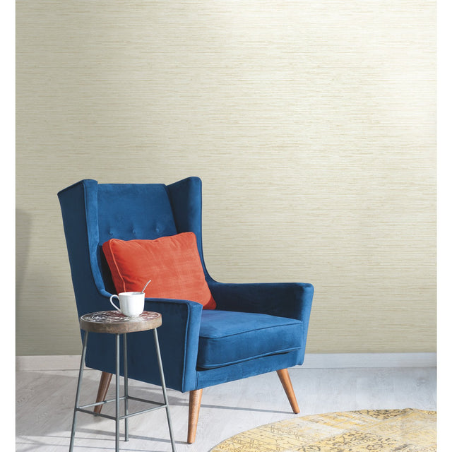 Grasscloth White Faux Grasscloth Prepasted Wallpaper - York WB5501