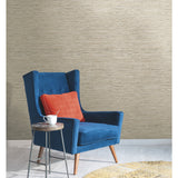 Grasscloth Brown Wallpaper with Faux Grasscloth Texture, Pearlescent Sure Strip - York WB5502
