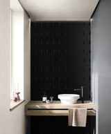 Hendrix Arches Carbon & Metallic Black by Piano Geometric Wallpaper – Seabrook Designs WH40040