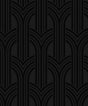 Hendrix Arches wallpaper in carbon and metallic black geometric arch pattern