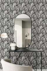 Jazz Faux Skin Onyx & Neutral by Piano Animal Print Wallpaper – Seabrook Designs WH40216