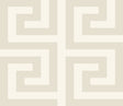Metallic champagne Greek key geometric wallpaper pattern (Forte Greek Key by Seabrook Designs, WH40330).