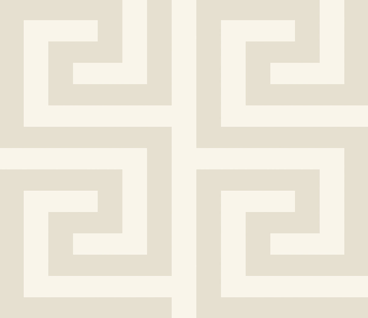 Metallic champagne Greek key geometric wallpaper pattern (Forte Greek Key by Seabrook Designs, WH40330).