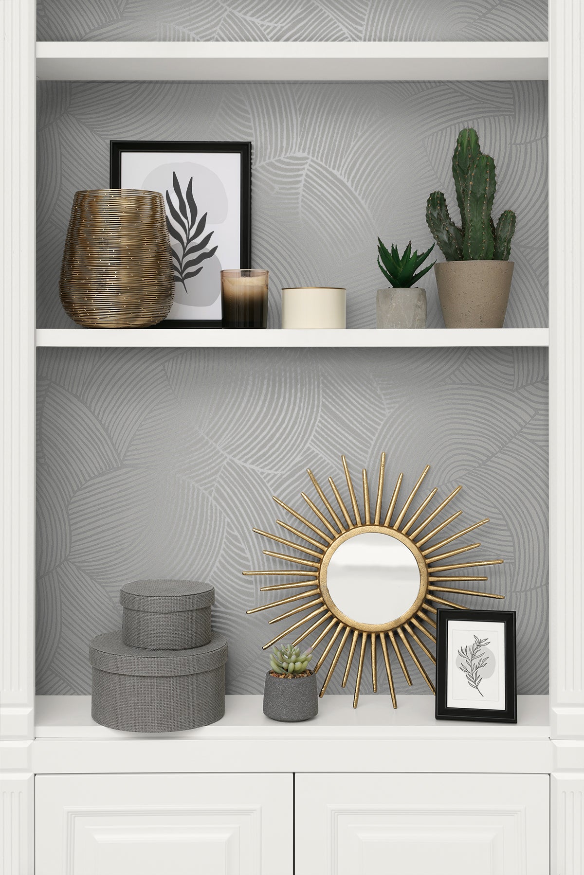 Symphony Geometric Metallic Smoke by Piano Geometric Wallpaper – Seabrook Designs WH40405