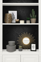 Symphony Geometric Metallic Black Ice by Piano Geometric Wallpaper – Seabrook Designs WH40410