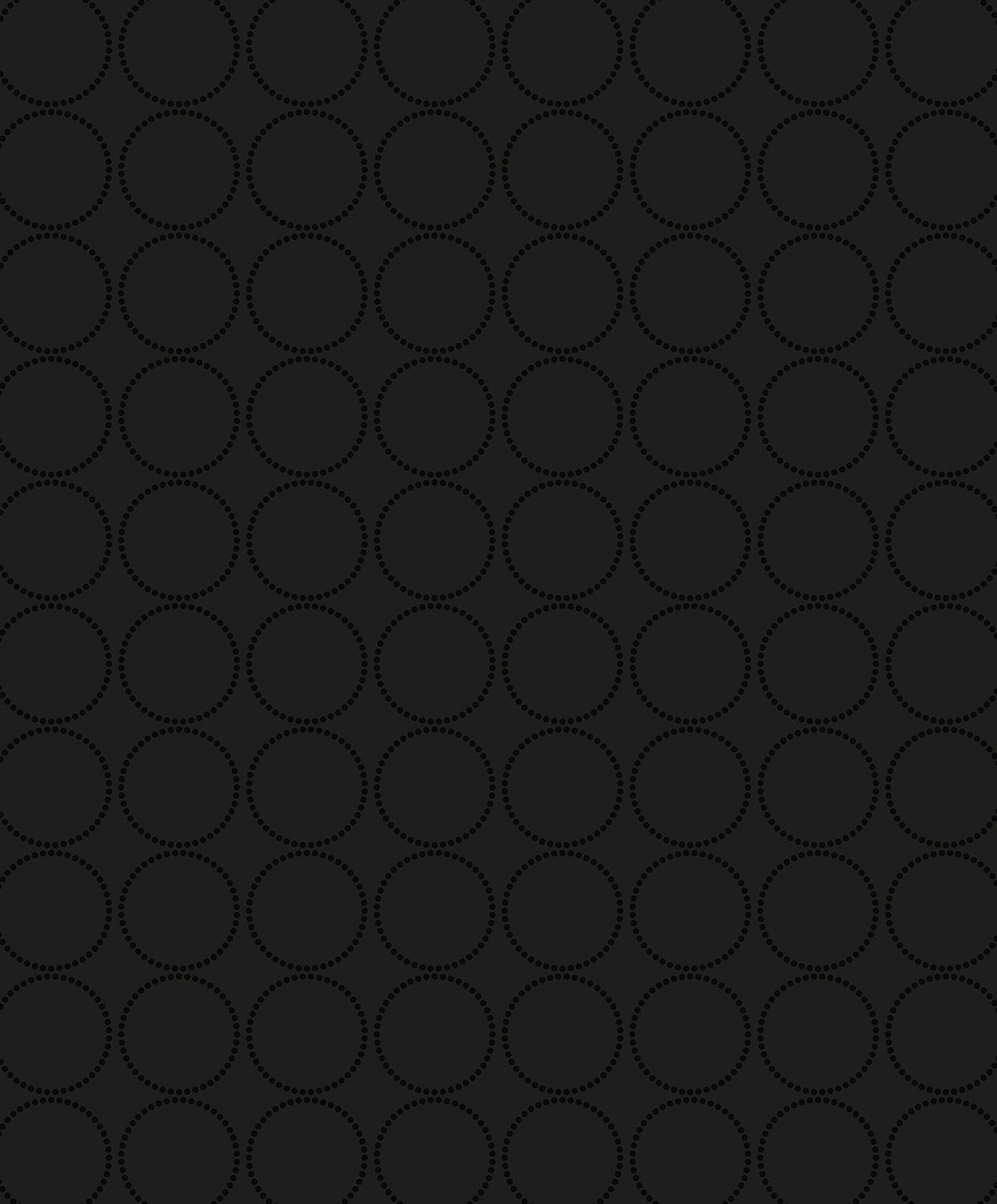 Black metallic geometric wallpaper featuring rows of dotted circular rings.