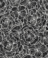 Alejandra Floral wallpaper pattern in metallic charcoal and black with bold outlined floral design