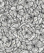 Alejandra Floral wallpaper in Metallic Ivory & Nightfall with large line-drawn floral design