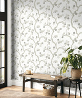 Allegra Branches Cotton & Fog by Piano Botanical Wallpaper – Seabrook Designs WH41008