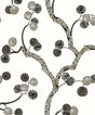 Allegra Branches wallpaper in Cream & Rhino featuring stylized botanical branches in gray tones on a light background.