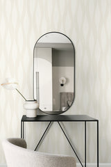Harmony Ikat Waves Oyster & Cream by Piano Abstract Ikat Waves Wallpaper – Seabrook Designs WH41230