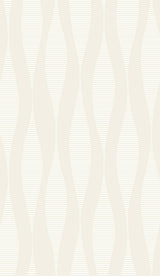 Harmony Ikat Waves wallpaper in Oyster & Cream with abstract wavy ikat stripes