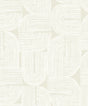 Piper Geometric wallpaper pattern in metallic champagne and off-white with interlocking rounded geometric linework.