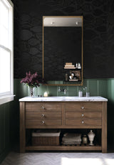 Cadence Fish Metallic Volcanic Black by Piano Metallic Fish Wallpaper – Seabrook Designs WH41400