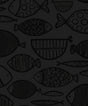 Cadence Fish wallpaper in Metallic Volcanic Black with stylized fish motif