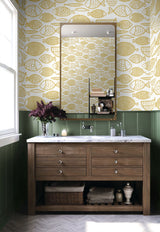 Cadence Fish Honey by Piano Contemporary Fish Wallpaper – Seabrook Designs WH41405
