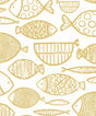 Cadence Fish wallpaper in Honey colorway with stylized fish motif