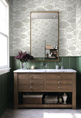 Cadence Fish Lily Grey by Piano Fish Wallpaper – Seabrook Designs WH41410