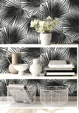 Elvis Palms Inky by Piano Botanical Wallpaper – Seabrook Designs WH41500