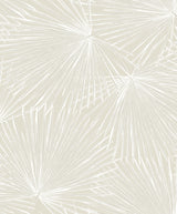 Metallic ivory palm frond botanical wallpaper pattern