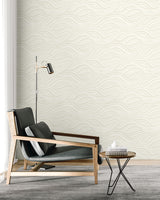 Melody Waves Elderflower by Piano Abstract Wave Wallpaper – Seabrook Designs WH41703