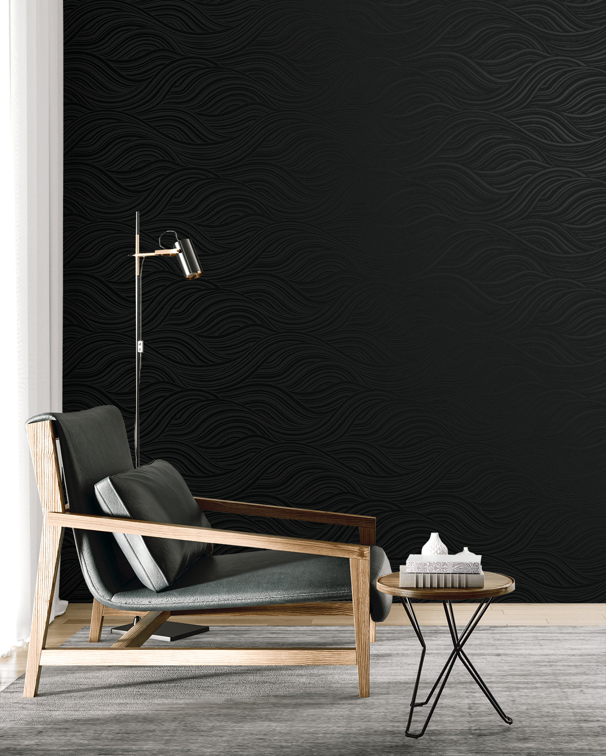 Melody Waves Metallic Inkwell by Piano Abstract Wave Wallpaper – Seabrook Designs WH41720