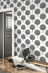 Demi Trees Alabaster & Contrast by Piano Contemporary Botanical Tree Wallpaper – Seabrook Designs WH41800