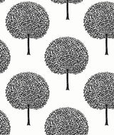 Demi Trees wallpaper pattern in black trees on an alabaster background