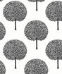 Demi Trees wallpaper pattern in black trees on an alabaster background