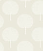 Demi Trees wallpaper pattern in neutral and cream with stylized tree silhouettes and satin finish.