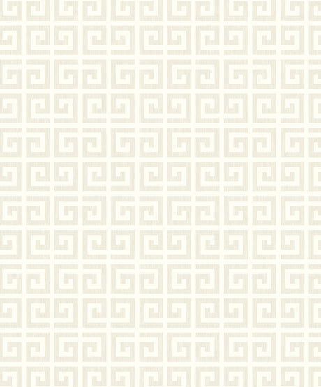 Major Greek Key wallpaper in Metallic Oatmeal with a geometric Greek key pattern