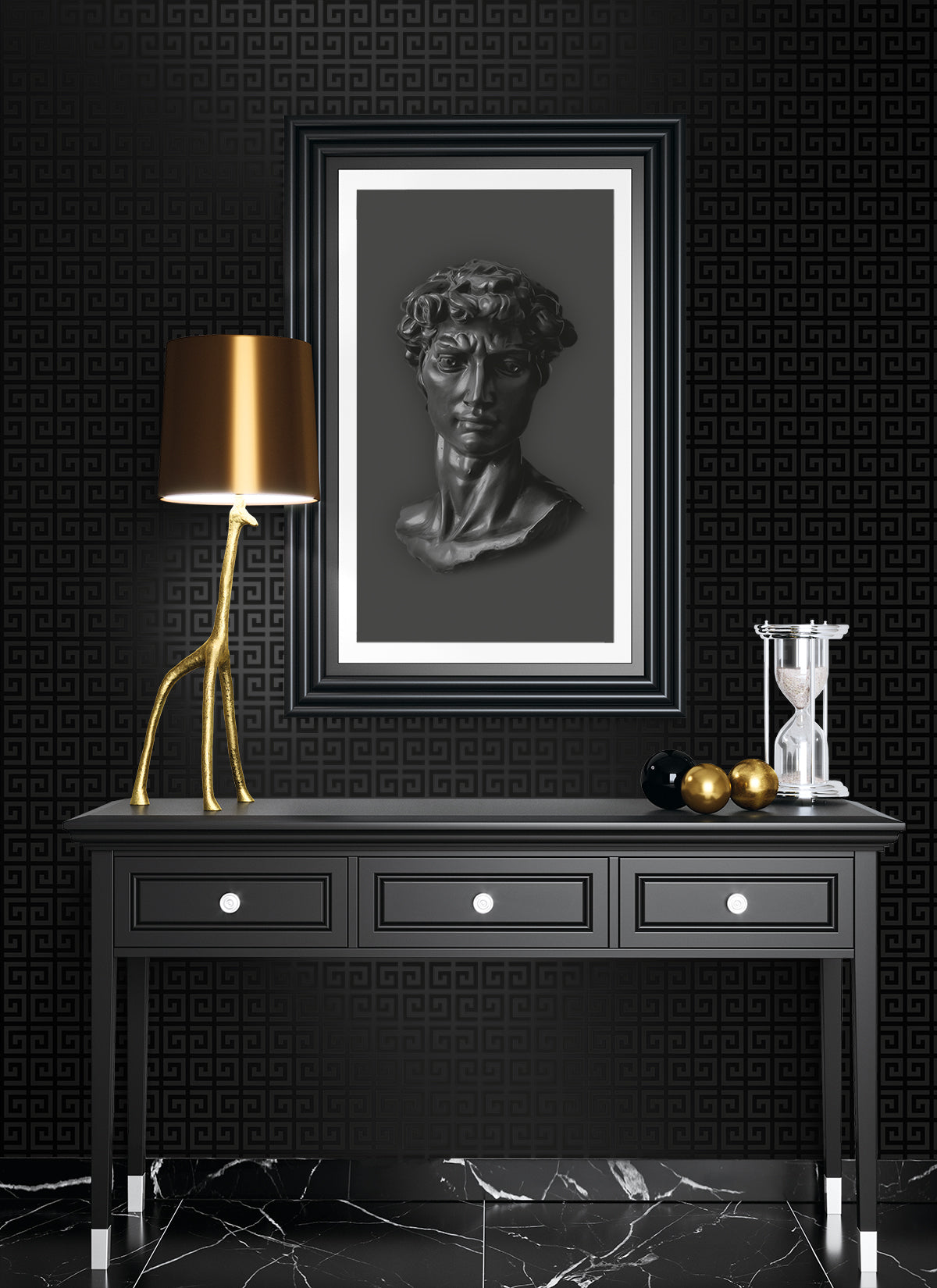 Major Greek Key Metallic Onyx by Piano Geometric Greek Key Wallpaper – Seabrook Designs WH41920