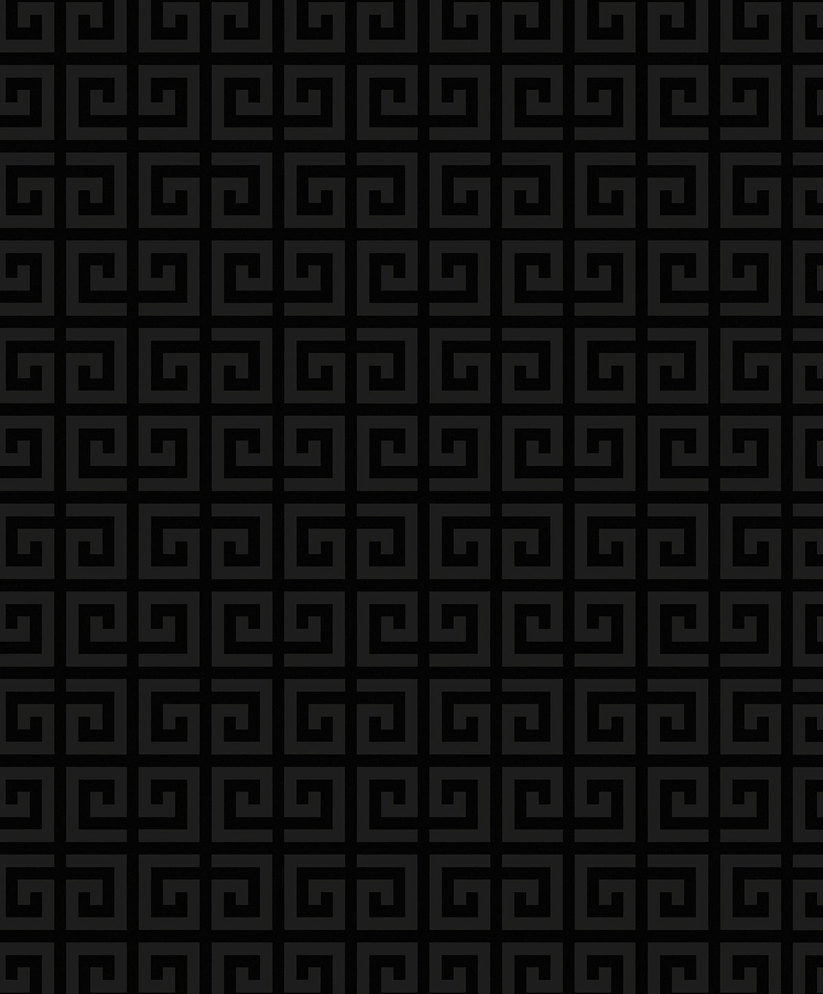 Major Greek Key wallpaper in Metallic Onyx (black geometric Greek key pattern)