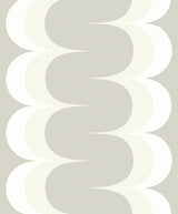 Mandolin Geometric Stripe wallpaper in Paper & Fog (gray and off-white) colorway