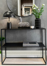 Lyre Greek Key Almond & Metallic Champagne by Piano Border Wallpaper – Seabrook Designs WH42100