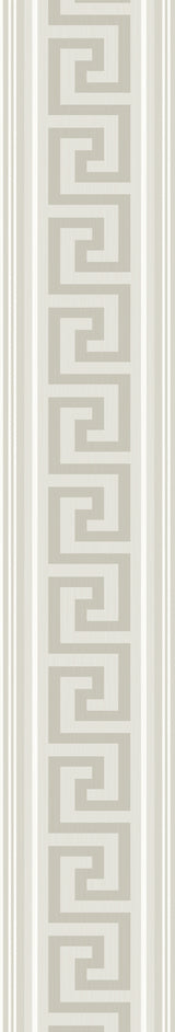 Lyre Greek Key border in almond and metallic champagne finish