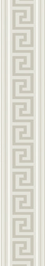 Lyre Greek Key border in almond and metallic champagne finish