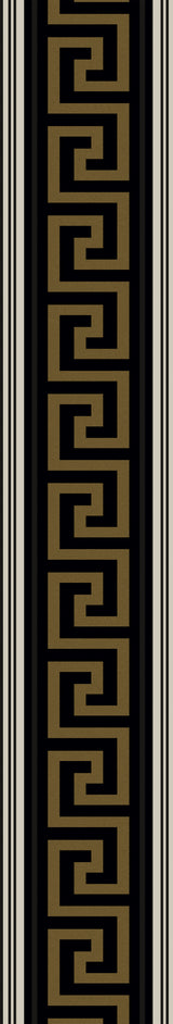 Lyre Greek key border in black with metallic gold finish