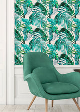 Grover Green Palmera Tropical Botanical Leaves Wallpaper - WLD53101W