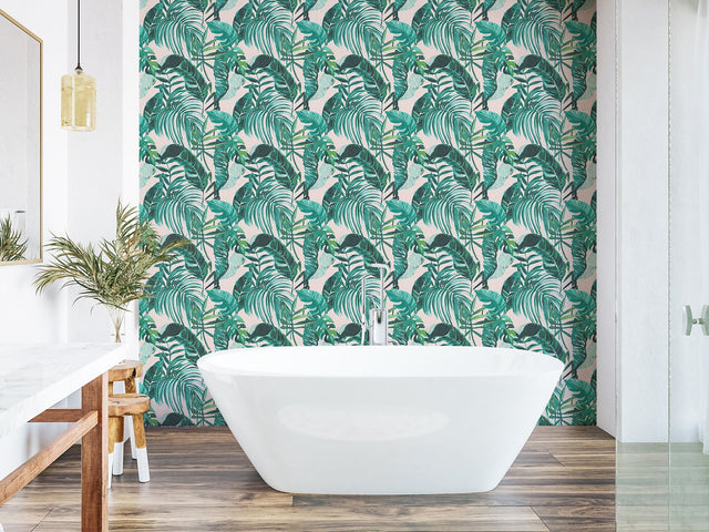 Grover Green Palmera Tropical Botanical Leaves Wallpaper - WLD53101W