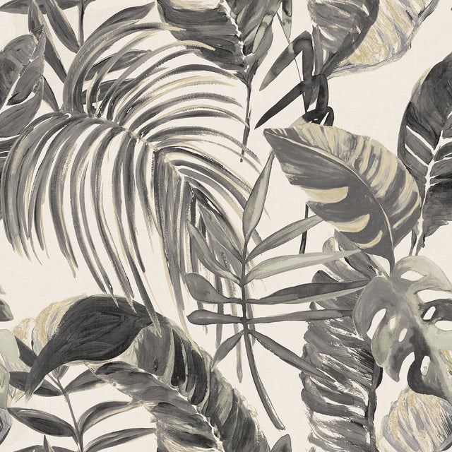 Grover Stone Palmera Wallpaper with Tropical Botanical Leaf Motif - ohpopsi WLD53102W