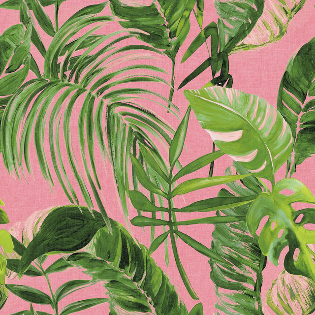 Grover Pink Palmera Wallpaper with Tropical Botanical Leaves Pattern - WLD53104W