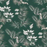 Shelly Green Toucan Toile Wallpaper with Botanical Toile Pattern - ohpopsi WLD53111W