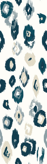 Amara White Animal Ikat Wallpaper with Modern Ikat Leopard Motif - ohpopsi WLD53118W