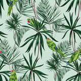 Pebbles Mint Paradise Wallpaper with Tropical Botanical Parrot Pattern - ohpopsi WLD53124W