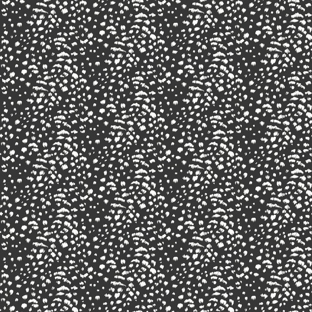 Ula Black Cheetah Spot Wallpaper with Modern Faux Effects Animal Print - Brewster WLD53127W