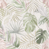 Lana Sage Tropica Wallpaper with Botanical Leaves Watercolor Tropical Style - WLD53131W
