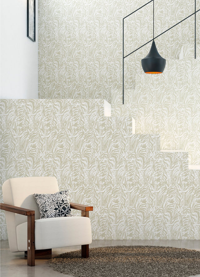 Davy Taupe Zebra Wallpaper with Modern Animal Print - ohpopsi WLD53134W